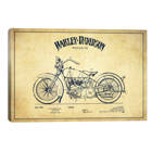 East Urban Home Leinwandbild Harley-Davidson Vintage Patent Blueprint